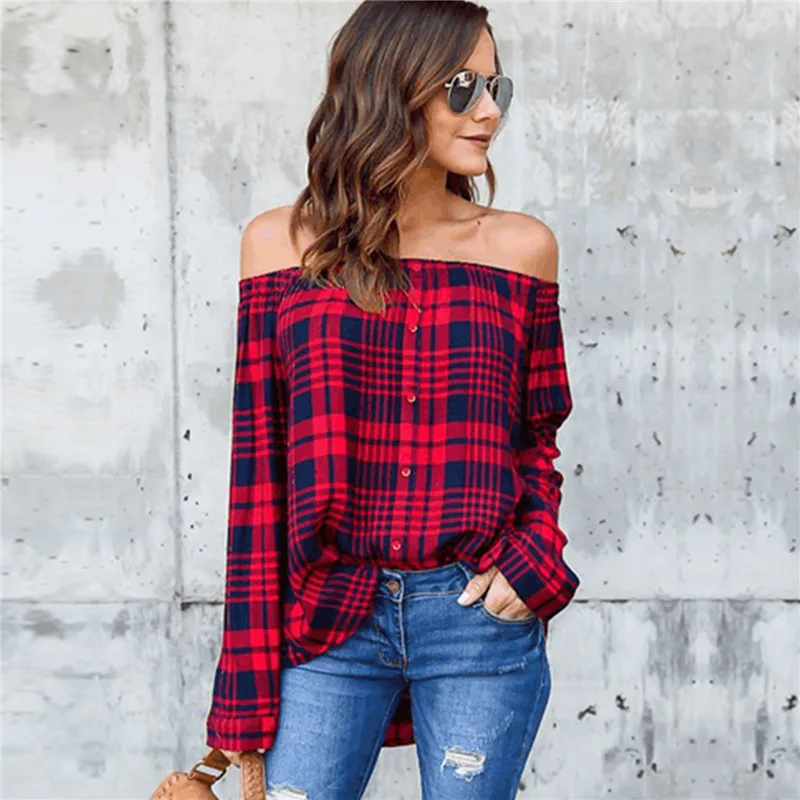 women-s-off-shoulder-long-sleeve-button-down-plaid-shirt (2)