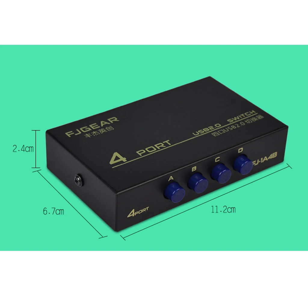 4Ports USB Manual Sharing Switch HUB Selector Switcher for Printer Scanner