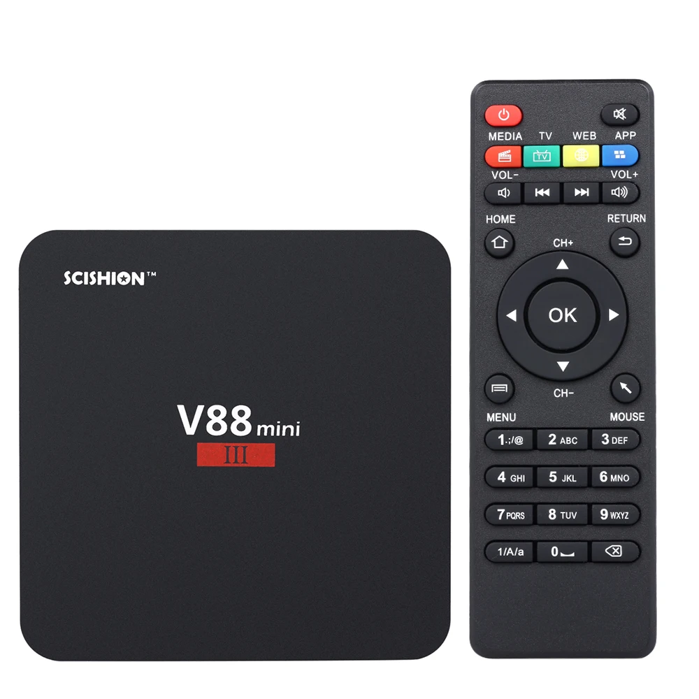 V88 Android 5.1 4K TV Box RK3229 Mali-400 1G RAM 8G eMMC 4 USB 4K WiFi Full Loaded Quad Core 1.5GHZ KODI Media Player Mini PC
