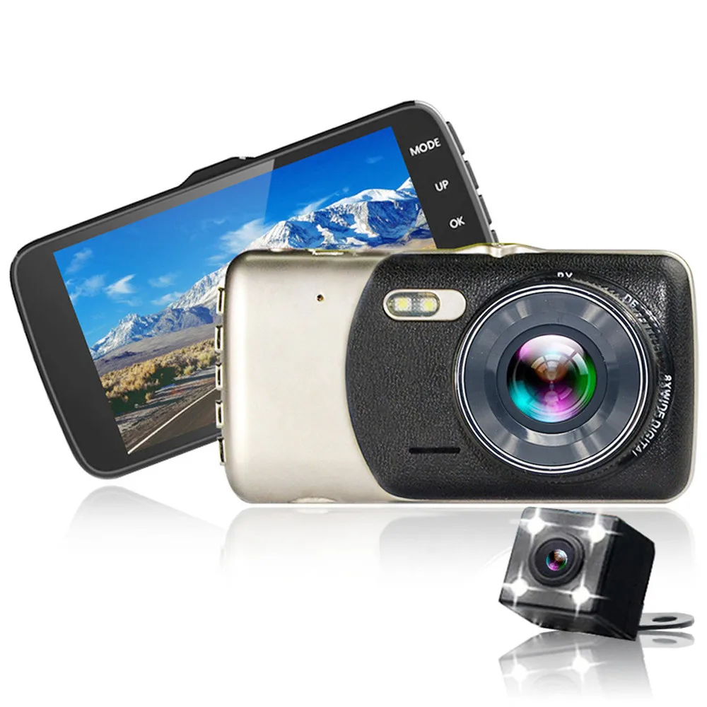 HIPERDEAL 4-дюймовая камера с двумя объективами Full HD 1080P Автомобильный