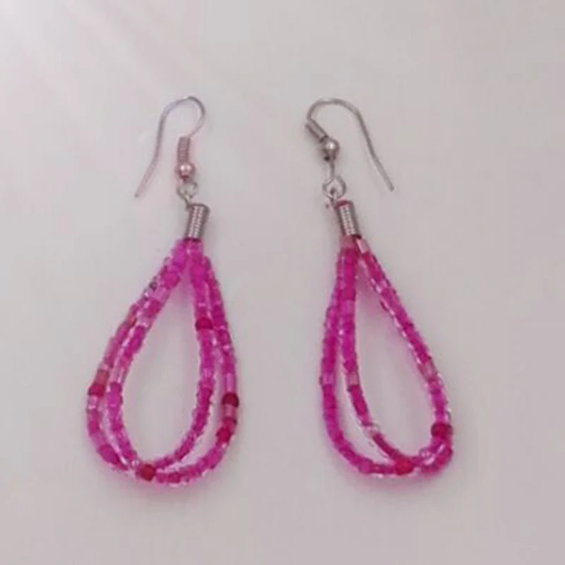

African Beads Drop Earrings For Women Rose Purple Black Water Drop Dangle Earring