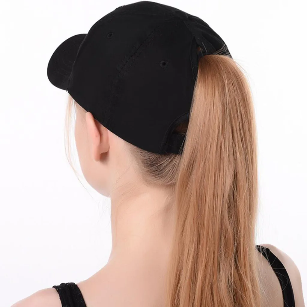 Cola de Caballo desordenado bollos camionero liso de béisbol de moda gorra de papá casuales sombreros gorras para hombre Baseball #20