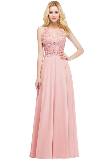 Красивые розовые жемчужные вечерние платья, длинные женские вечерние платья, вечерние платья трапециевидной формы для выпускного вечера, вечерние платья robe de soiree longue - Цвет: Pearl Pink