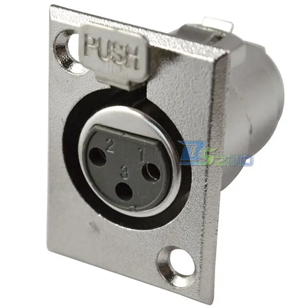 

High Quality New 3 Pin XLR Female Jack Socket Panel Mount Connector Nickel Converter Adapter