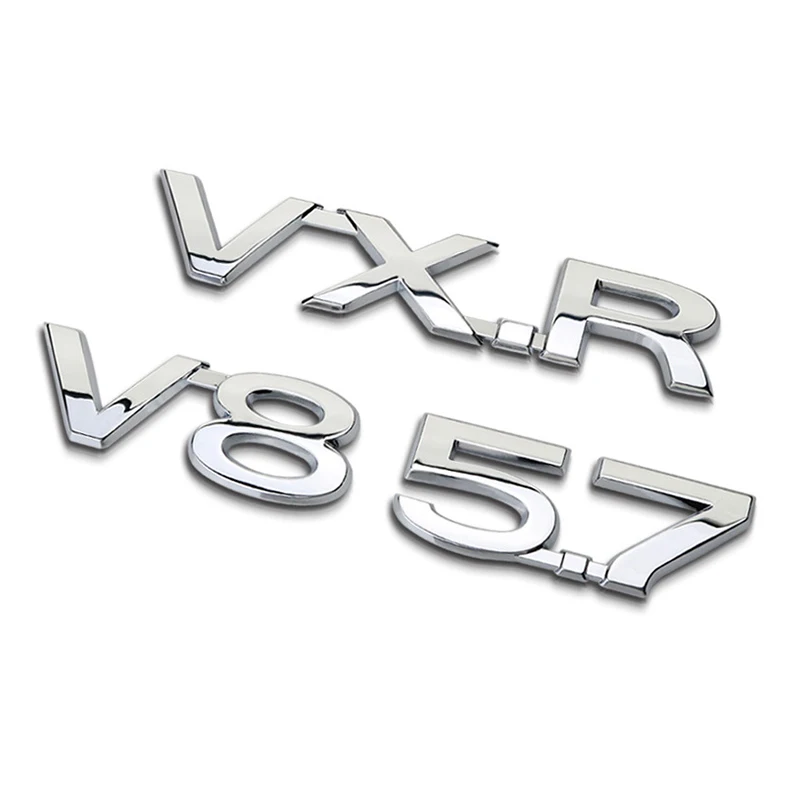 

Silver Metal 3D Car Displacement Badge Sticker for Toyota Land Cruiser VXR Decal V8 Emblem 5.7 Logo Sticker Auto Decoration