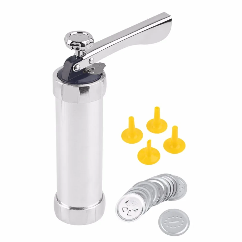 

Superior Cookie Extruder Press Machine Biscuit Maker DIY Cake Making Decorating Set/ Kit With 20 Interchangeable Discs 4 Formers