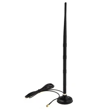 Etmakit хорошая черный 2,4 ГГц 9DBI RP-SMA Wi-Fi усилитель+ Базовая антенна Wlan для маршрутизатора PCI карта Amp