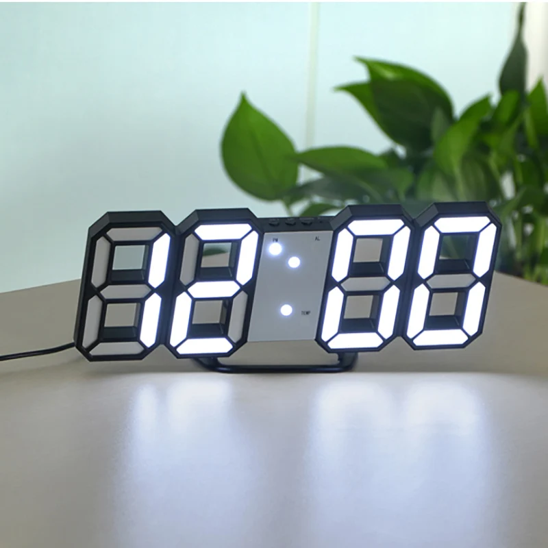 

Digital Table Clock Snooze Alarm LED 3D Display Desk Clock Brief Home Decoration Electronic Wall Clocks USB Reloj De Pared