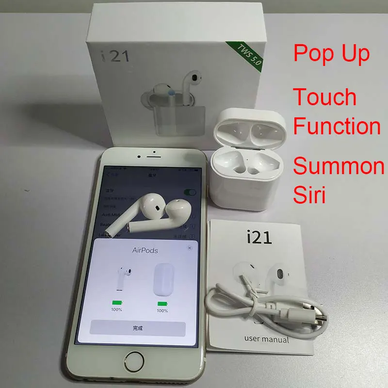 

I21 TWS Bluetooth 5.0 Earphone Pop Up Touch Function Headsets Sports Wireless Headphones Hifi Earbuds PK I30 I60 I20 I12 I10 I7S