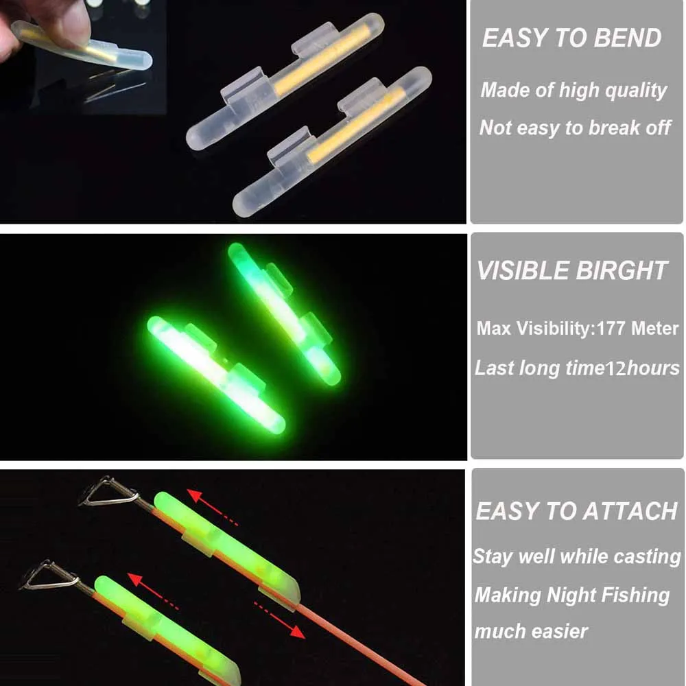 Fishing Glow Sticks for Fishing Pole Fishing Rod Tip Light