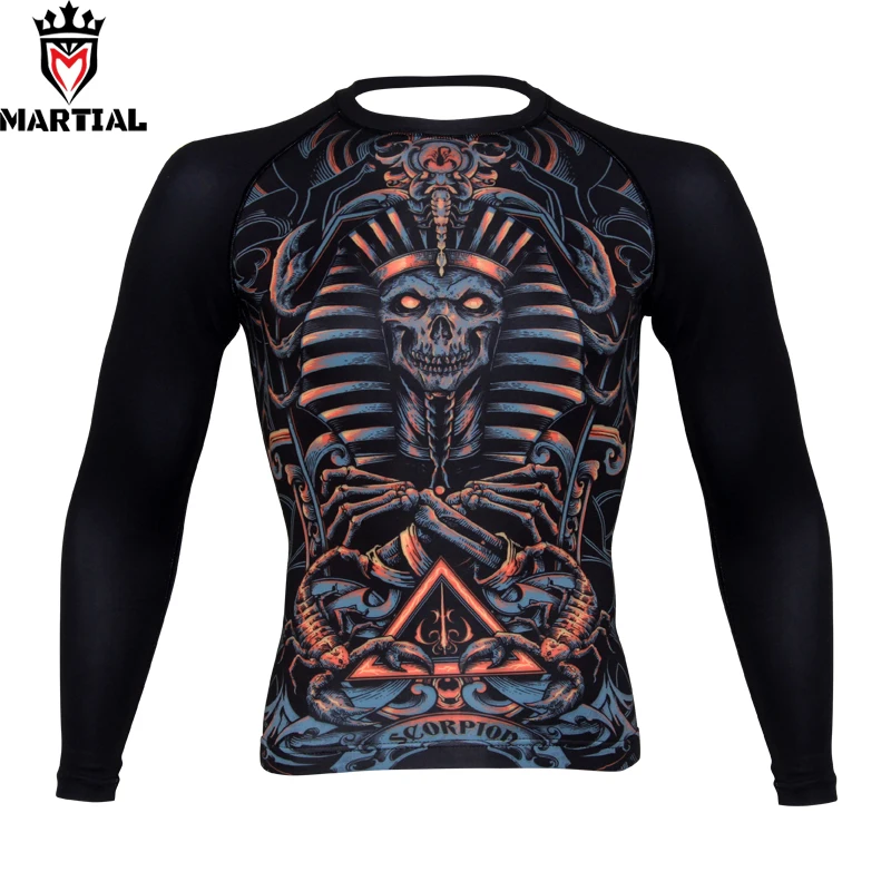 Боевые искусства: скорпион Сублимация mma rashguards bjj Джерси боксерские