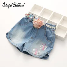 Шорты для девочек хлопковые джинсовые штаны для малышей ковбойские джинсы детские шорты Летняя одежда для маленьких девочек от 2 до 10 лет