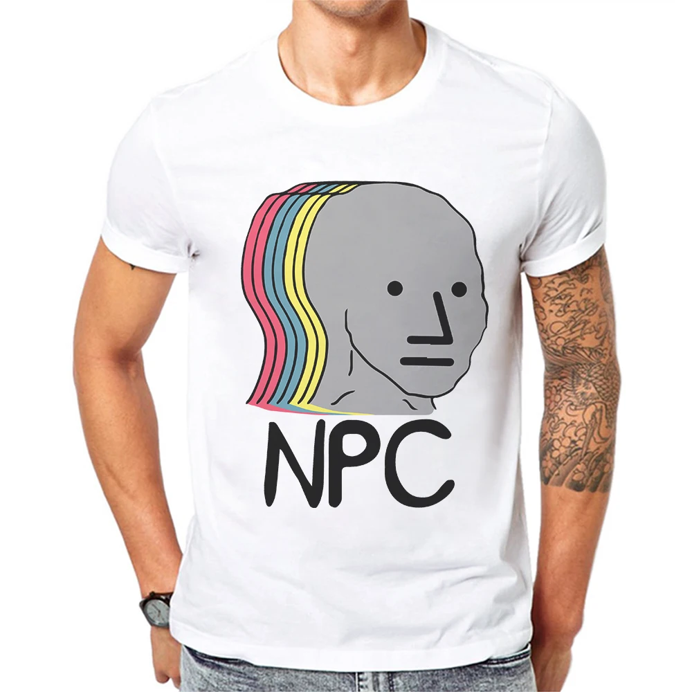Новое поступление креативная Мужская футболка с принтом NPC коротким рукавом
