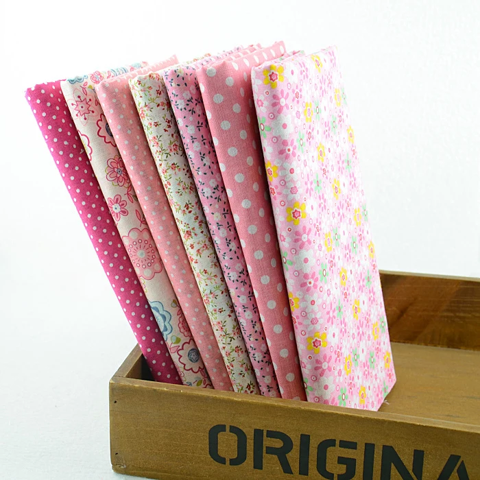 

7 Pieces 50CMx50CM "Pink Girl" Cotton Sewing Fabric Fat Quaters bundle Patchwork Quilting Fabric Tilda cloth basic quality 001#