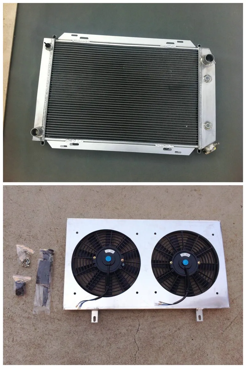 

Aluminum Radiator+Shroud + Fans for Ford Futura/ Fairmont 80-83 For Ford Mustang 1979-1993