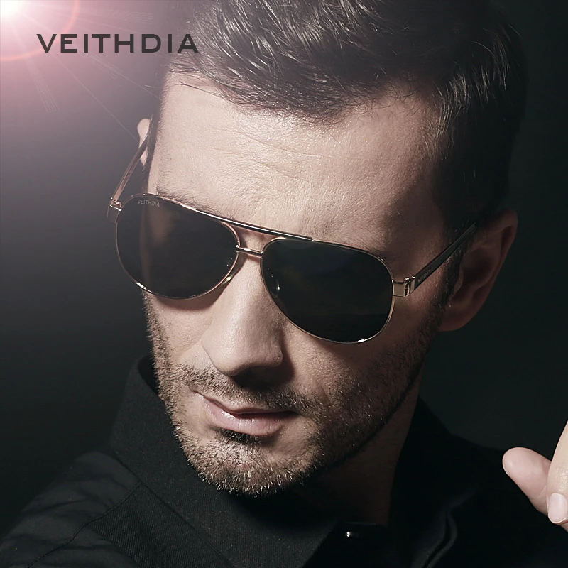 Kopen VEITHDIA Met Originele Case Gepolariseerde Zonnebril Mannen Merk Designer Zonnebril UV 400 Lens gafas oculos de sol masculino 3152