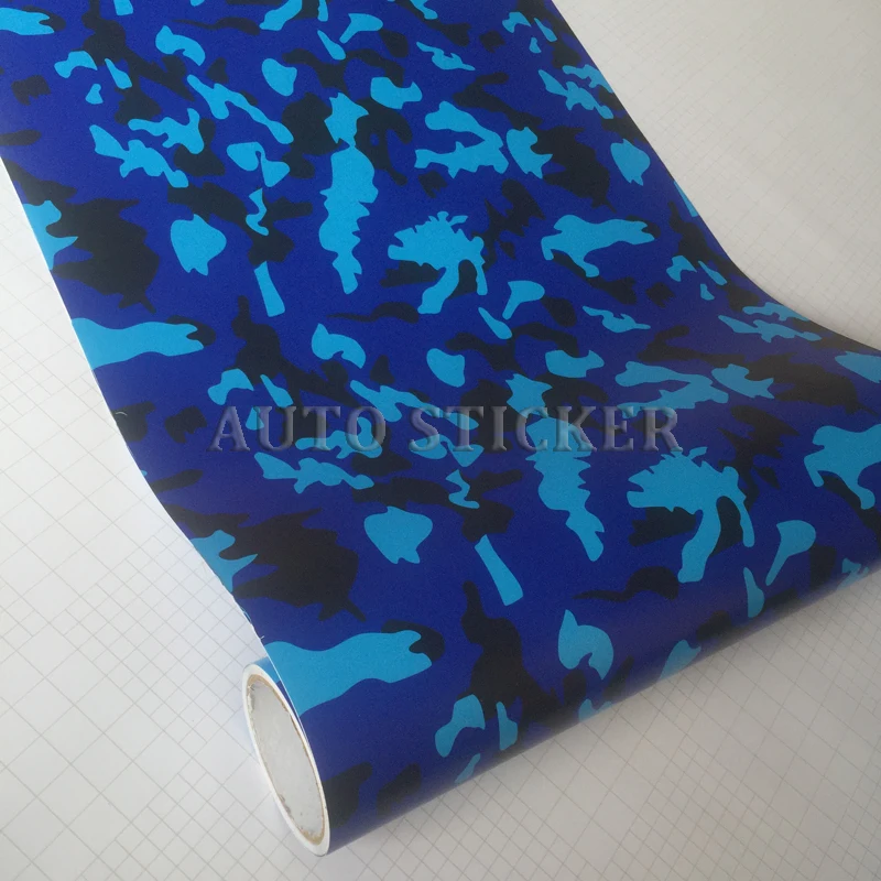 blue camo vinyl car wraps for boat sticker 2