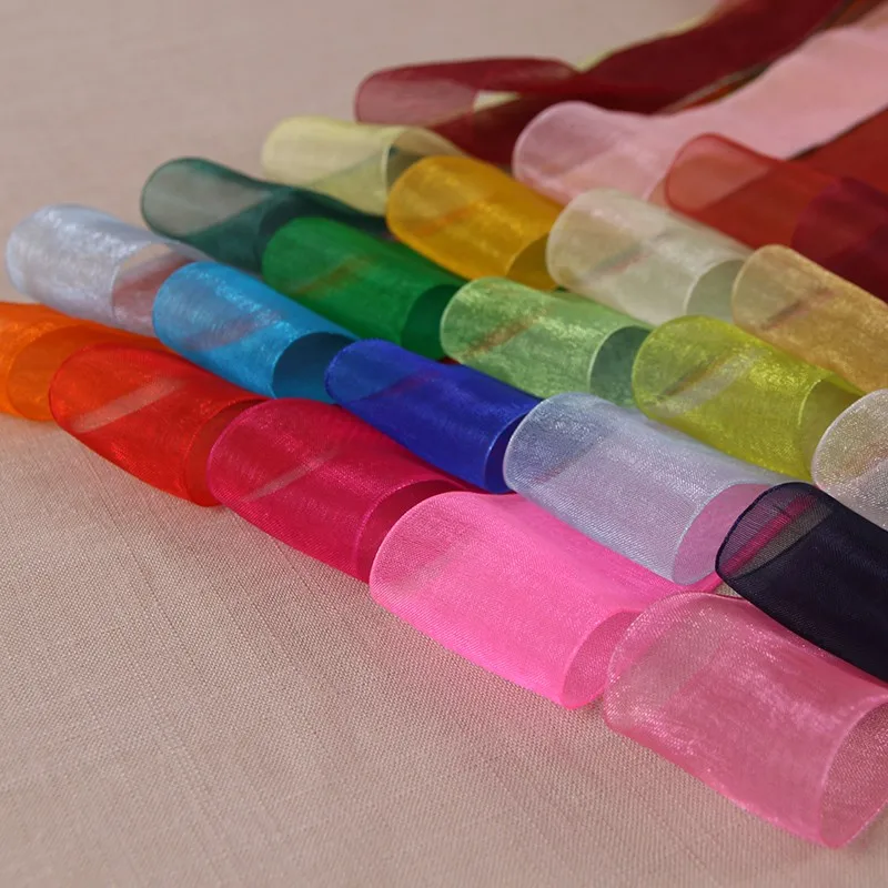20 colors (10 yards/lot) 2'' (50mm) organza ribbons wholesale gift