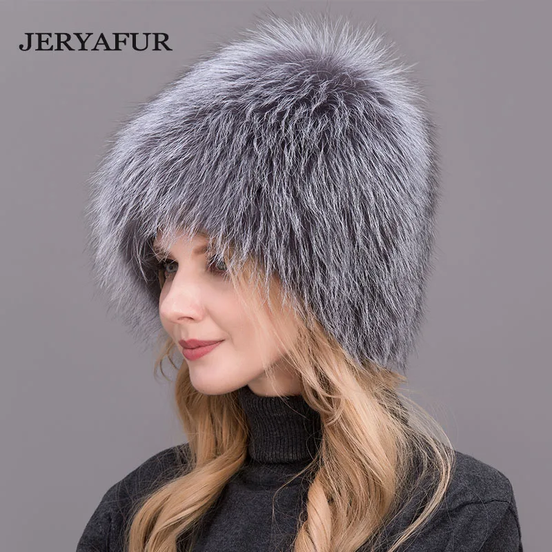 JERYAFUR 2018 новые российские шапки bomer женские зимние меховые из натурального
