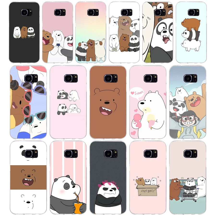 

289H we bare bears Soft TPU Silicone Cover Case for samsung Galaxy s6 s6 s7 edge s8 s9 plus case