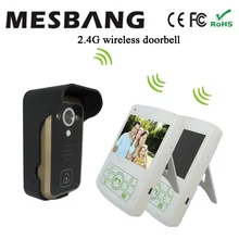 2017 hot white color wireless video door intercom one camera two 3 5 inch monitor easy