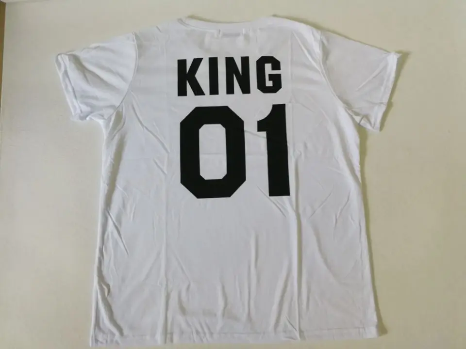 Family Look Short sleeved T-shirt Father Son Mother and Daughter Clothes 01 King Queen Prince Princess Family Matching Outfits - Цвет: King 01