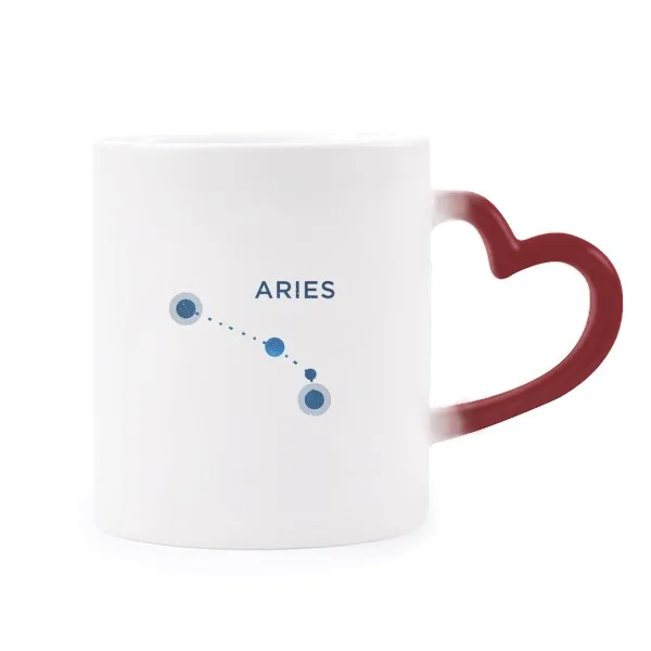 

Aries Constellation Sign Zodiac Morphing Mug Heat Sensitive Red Heart Cup