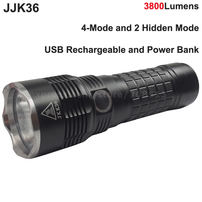 JKK36 Cree XHP70.2/XM-L2 Белый/нейтральный белый/теплый белый 3800 люмен 6-режимный USB фонарь с Мощность банк светодиодный фонарик(3x18650