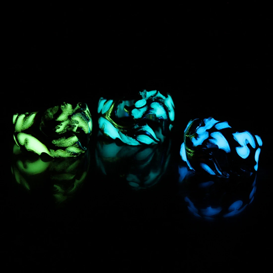 

2018 New Luminous Dragon Rings Bronze Silver Color Women Rings Glow In The Dark Adjustable Ring Jewelry For Men Drop Shipping