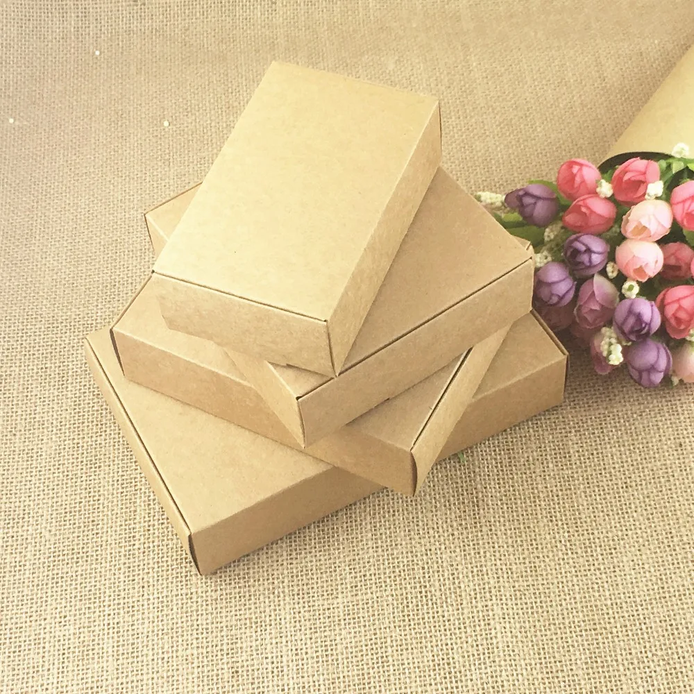 24 шт./лот, высокое качество, натуральная крафт-бумага коробка для торта, вечерние коробки для упаковки подарков, печенье/конфеты/коробка для орехов/DIY упаковочная коробка