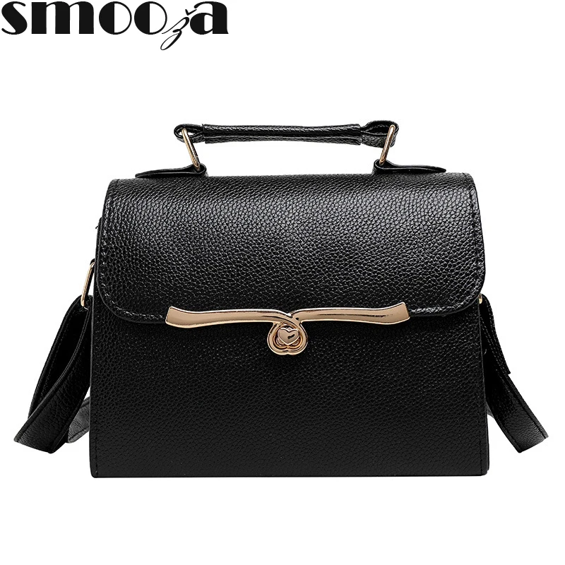 

SMOOZA black Crossbody Bags For Women 2019 fashion Handbag PU Leather Hand Bag Ladies Designer messenger bags Shoulder Bags
