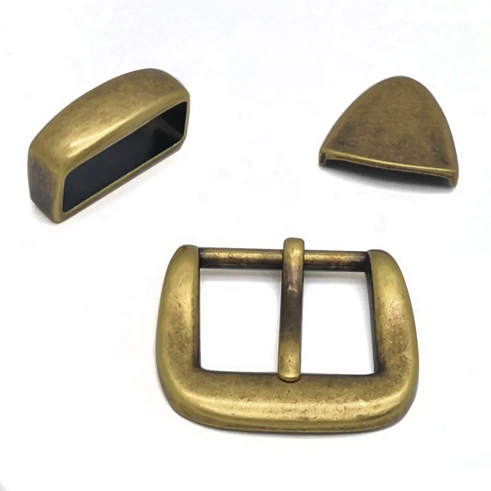 

30mm Mirror beautiful metal women men DIY leather craft belt buckle set antique silver color 3pcs parts/set Accessories