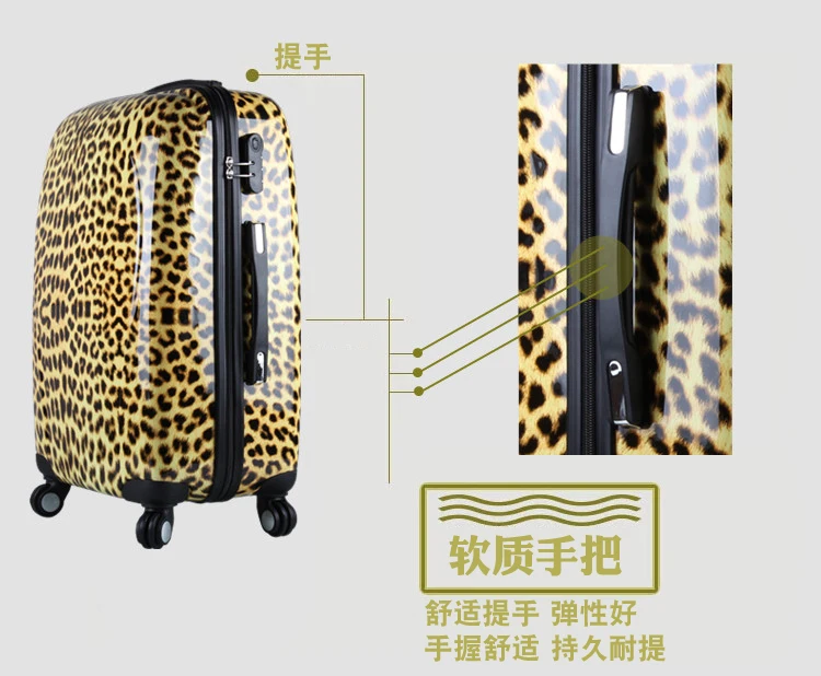 CARRYLOVE пикантные модные чемодан серии 20/24 дюймов Размеры зерна леопарда PCRolling Spinner бренд Дорожный чемодан