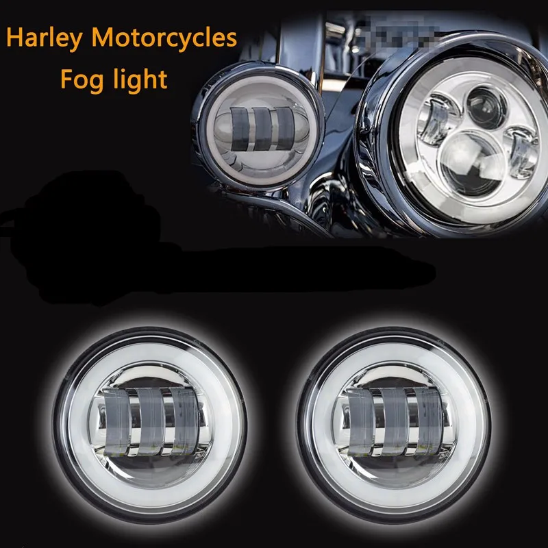 4.5inch LED Auxiliary Spot Fog Passing Lights Lamps Pair Harley Motorcycle asd
