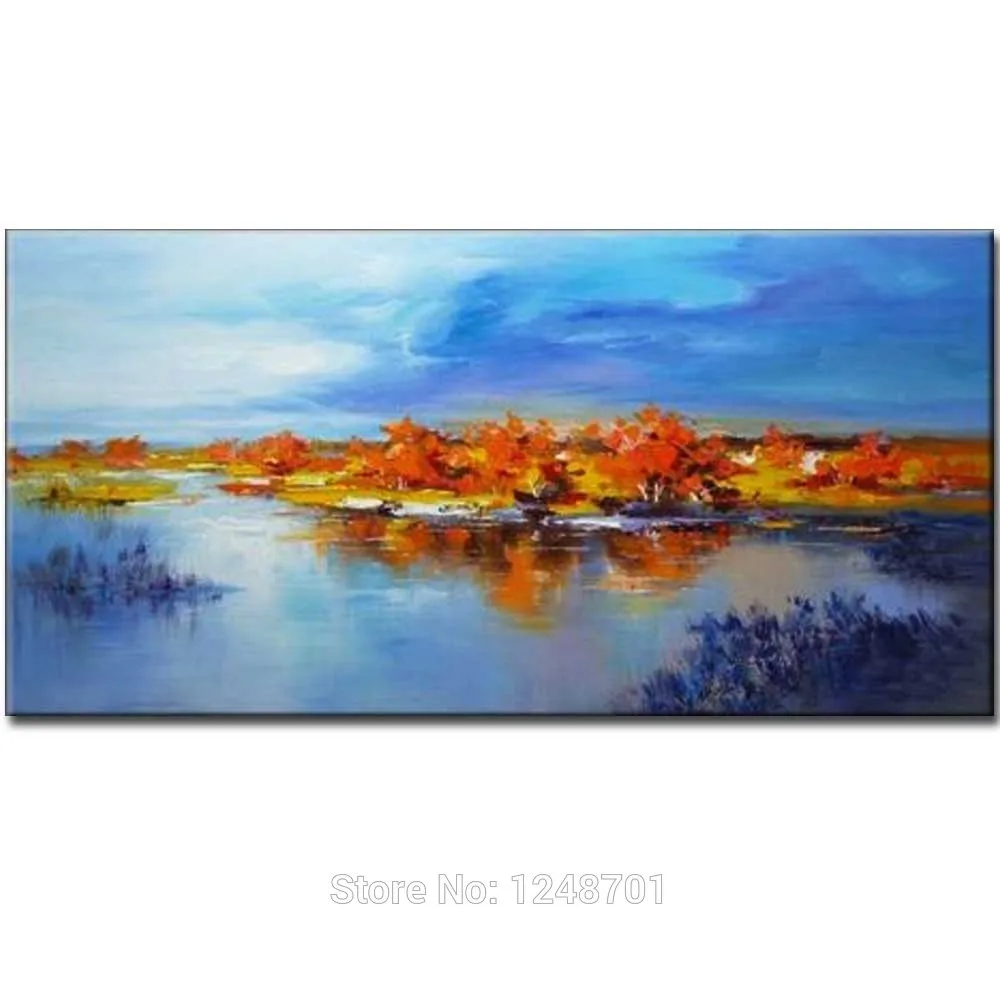 

High Quality Hand Painted Abstract Colorful Mountain Lanscape Oil Painting On Canvas Wall Picture Living Room Bedroom Home Decor