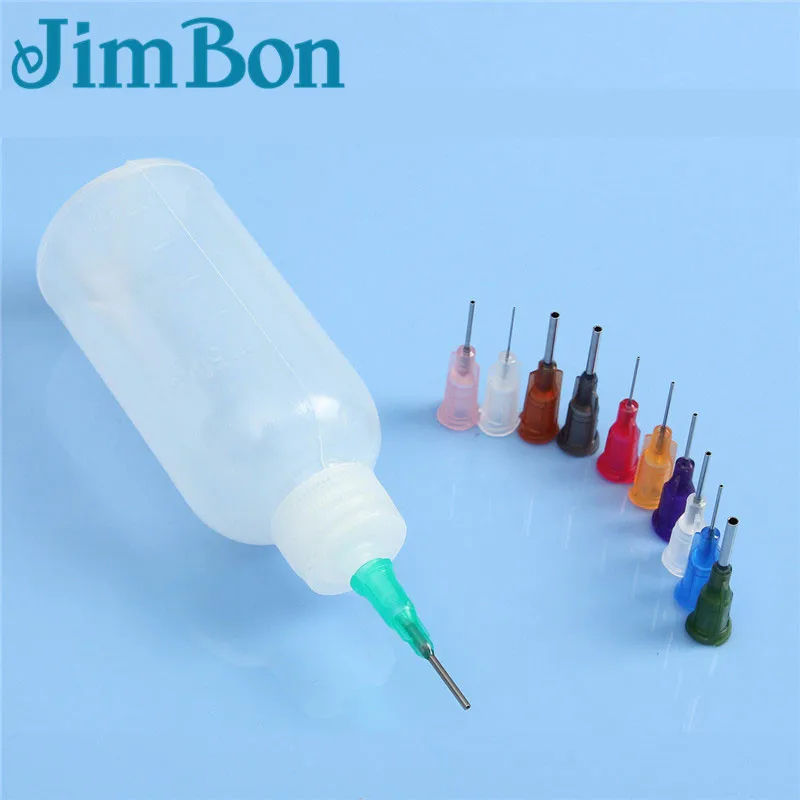 

JimBon 50ml Empty E-liquid Plastic Rosin Flux Alcohol Bottle For Dispenser Rosin Solder Flux Paste +11 Needles Tool Parts
