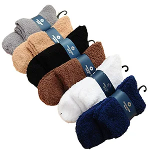 Мужские носки из плюша, теплые бархатные носки кораллового цвета, мужские носки-тапочки, 3 пар/лот = 6 штук