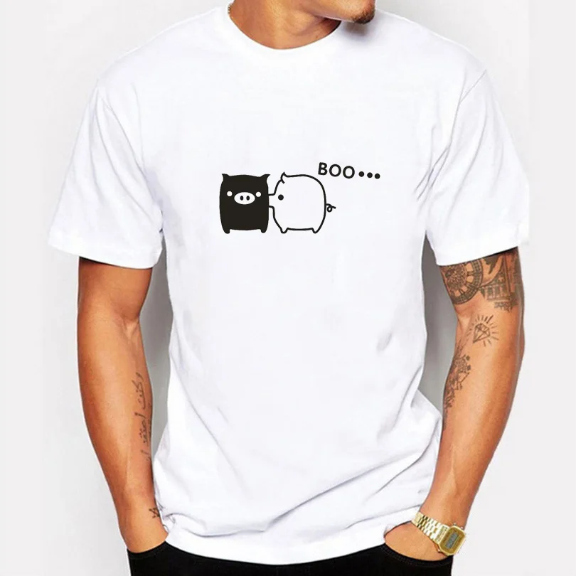 

Cartoon Love Pigs Printed T Shirt Casual Tshirt Men Summer Cotton Funny T Shirts Short Sleeves Men T-shirt Fashion Tops Tees