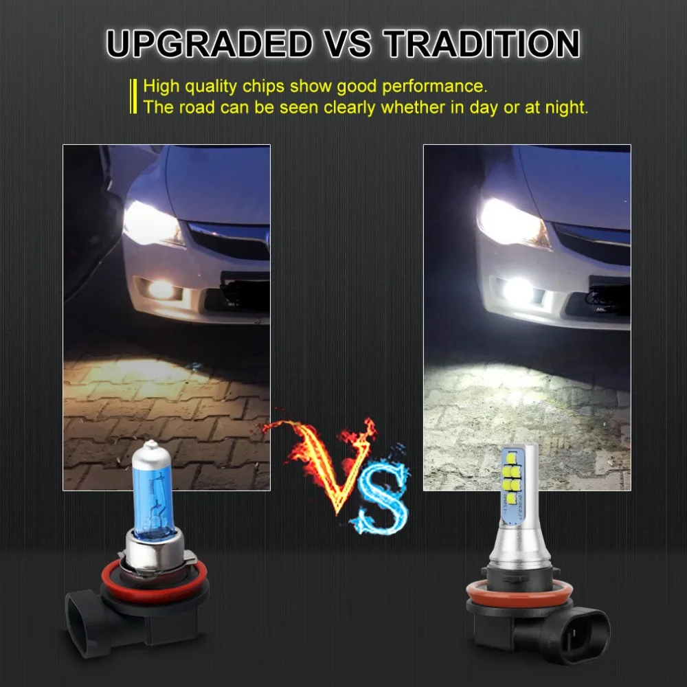 2 шт. Автомобильные светодиодные лампы H1 H3 H7 H8 H11 H16 HB3 9005 HB4 9006 P13W PSX26W PSX24W H27 800 881 P27/7