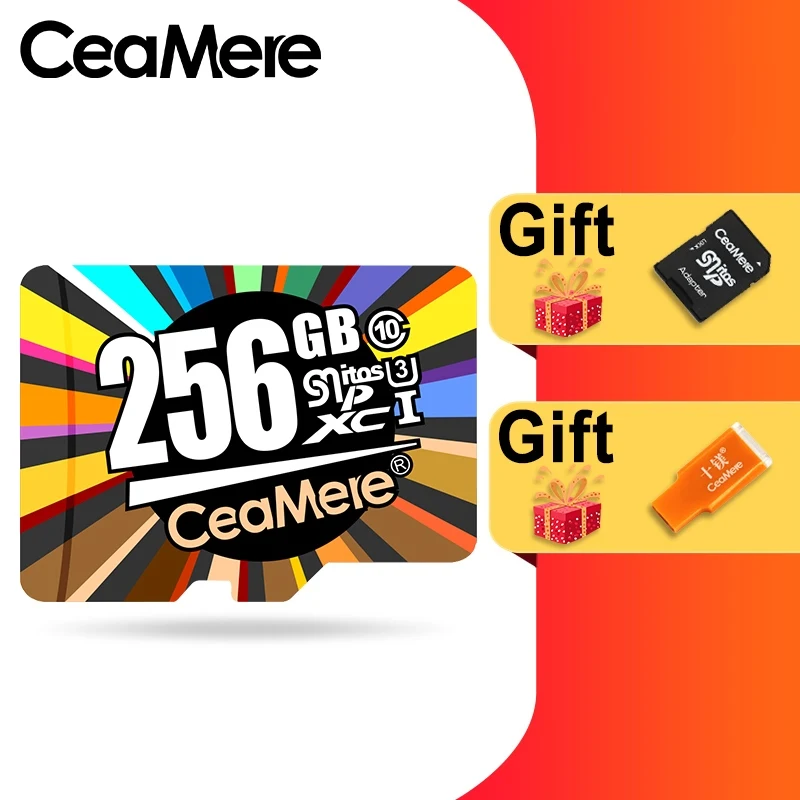 CeaMere Micro SD карта класс 10 UHS-1 8 Гб класс 6 16 Гб/32 ГБ U1 64 Гб/128 ГБ/256 ГБ U3 карта памяти флэш-память Microsd для смартфона - Емкость: SM-TF-XC256G