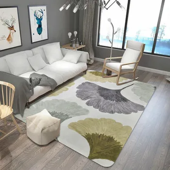 

Elegant living room carpet 150*200cm leaf flower carpet for bedroom floor tapete mat crystal velvet 100*150cm tapis home decor