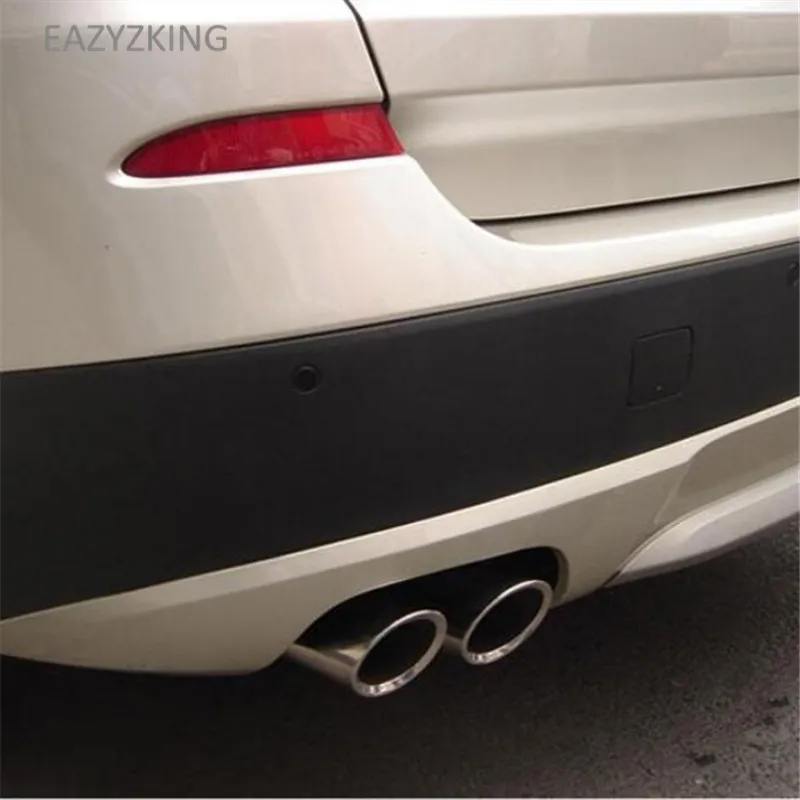 

EAZYZKING Car styling 2pcs/set Exhaust Pipes Twin Tail Pipes Auto Exhaust Pipe Rear Pipe Cover Modify case For BMW X3 2010-2017