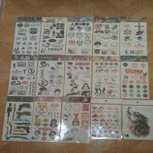 1sheets Factory direct face to Tokyo Ghoul EXO TF combination Gintama anime white pattern tattoo stickers 30–44