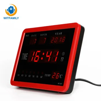 

Large Screen Digital Alarm Clock Day Clock 8 Alarms Option Home Office Table Decor Calendar Temperature Disply electric Clock