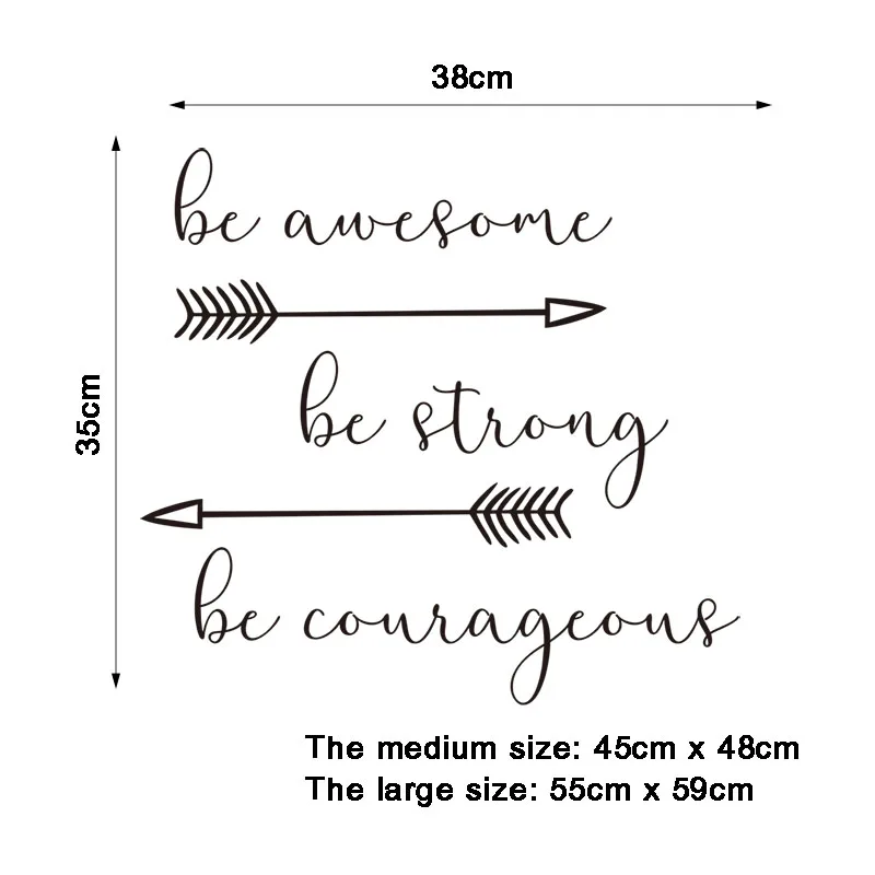 Наклейки Be awesome be strong смелая виниловая наклейка на стену вдохновляющая Наклейка с