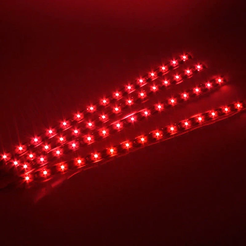 Mayitr 4pcs 30cm 15 SMD LED 3528 Red Strip Light Waterproof Car Truck Motorcycle Flexible Strip Tube Light DC 12V