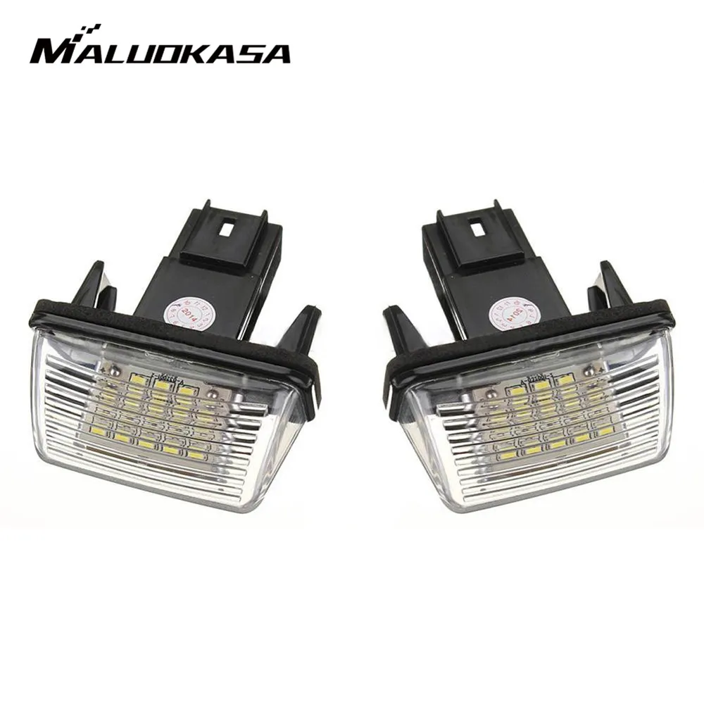 

MALUOKASA 2Pcs Error 18 LED Number License Plate Light For Peugeot 206 207 306 307 406 407 6000K C45 CITROEN BERLINGO C3 C4 C5