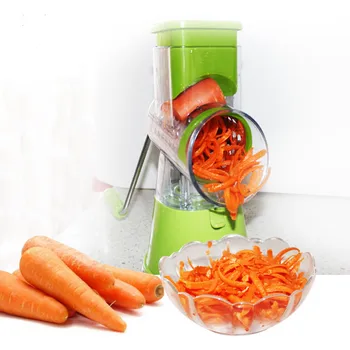 

Manual Slicer Household Multifunctional Stainless Steel Blade Vegetable Slicer Peanut Grinder With 3 Blade Rotatable Mincer