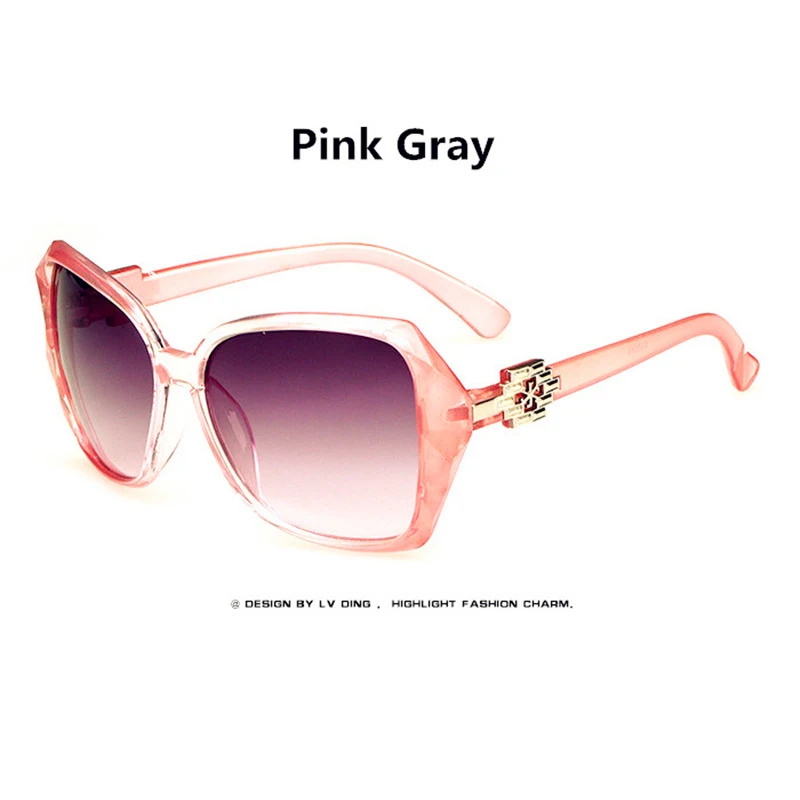 Большие солнцезащитные очки для занавес, женские плоские декоративные очки, взрывозащищенные линзы, большая оправа, женские очки - Цвет оправы: pink grey