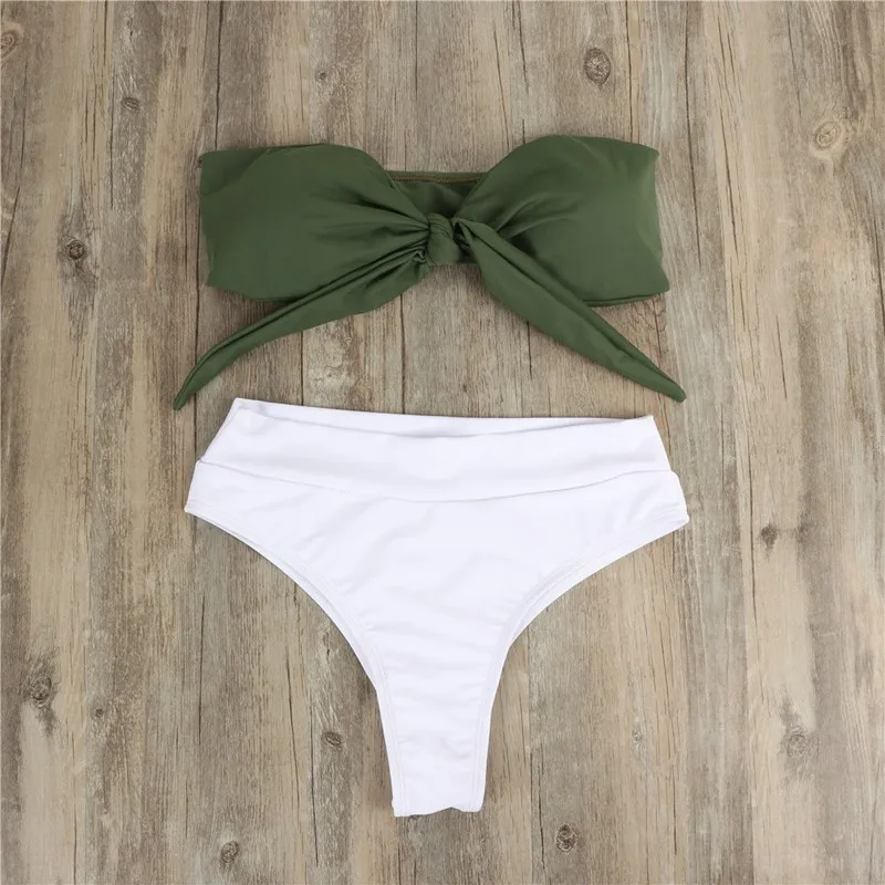 

Bikini Push Up Swimsuit Bandage Swimwear Women Solid Bikini Two Piece Swimsuit Bikini High Waist Bathing Suit Women Biquini Suit